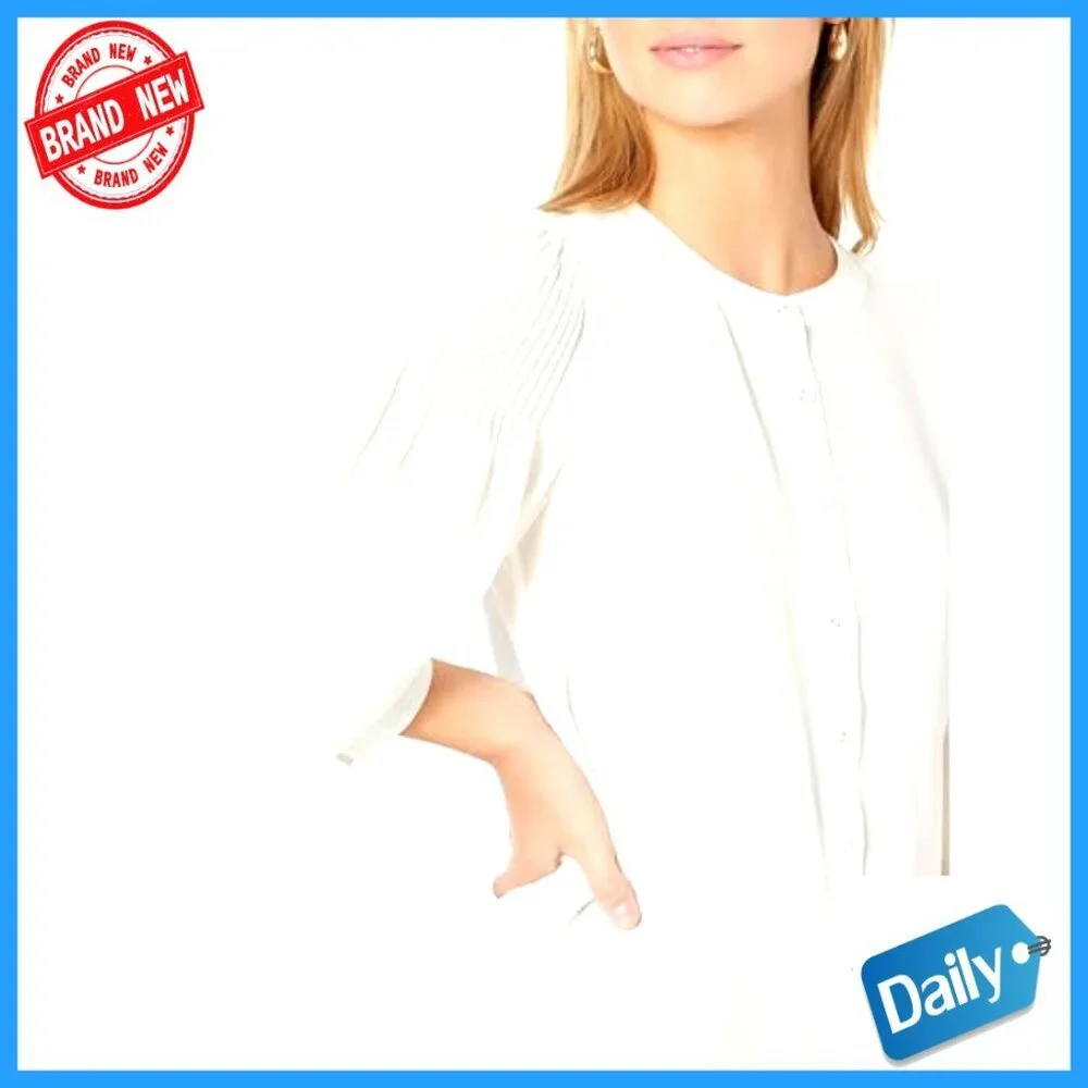 Girls Silk Blouse Long Sleeve Button Down Loose Fit Pleated Back